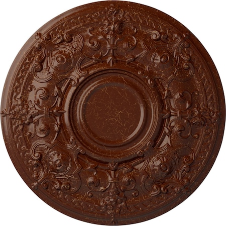 Ekena Millwork Oslo Ceiling Medallion (Canopies up to 10 1/2"), 28 1/8"OD x 1 3/4"P, Burnished Mahogany Crackle CM28OSBMC